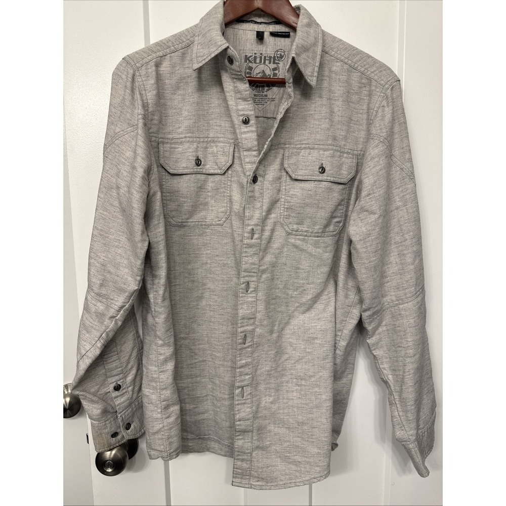 Kuhl Mens Medium Long Sleeve Hiking Camping Shirt Pockets Button Up Mountain